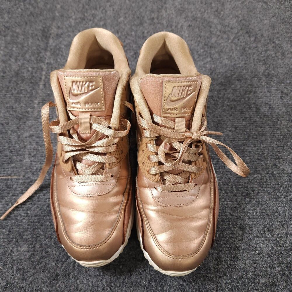 Nike Air Max 90 Women's Rose Gold Metallic Sneakers Size 7.5 Athletic - Picture 2 of 10